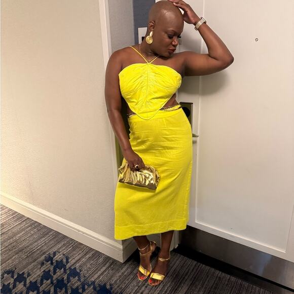 Farm Rio Lime Green Monstera Midi Dress - Picture 2 of 5